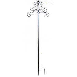 Tige métallique de jardin réglable en hauteur Orna 125-200cm, lanternes et nourriture pour oiseaux