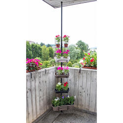 Tige de plantation ajustable p. pour bacs à fleurs et pots 185-300cm