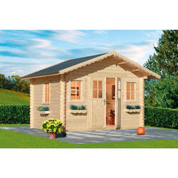 Maison en bois Loris avec toit en carton 335x245x206/270 cm, livraison à domicile incl.