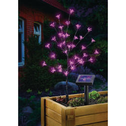 Solar-Deko Blütenstrauch pink 60 cm, incl. Erdspiess 81cm