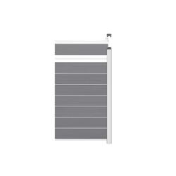 EASY-FENCE Profilé à emboîter WPC, set de 4, gris (2 sets=1 clôture)