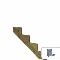 34,2° Treppenwangen 4 Stufenm/ Beschläge - Stufentiefe 25 cm