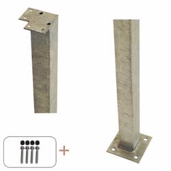 Eck-Stahlpfosten mit Fuss für Handlauf4,5×4,5×103,3 cm inkl. Bolzen