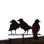 Elemento decorativo Gruppo di 3 corvi su palo