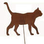 Gatto che cammina sul bastone, ruggine di metallo 45 - 50 cm + bastone