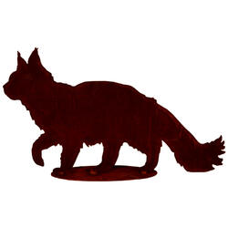 Elemento decorativo gatto della foresta che cammina sul piatto