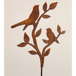 Elemento decorativo Uccello su ramo con bastone corto