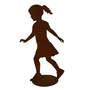 Dekoelement laufendes Mädchen auf Platte