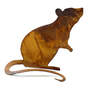 Elemento decorativo Piccolo ratto con coda curva su piatto