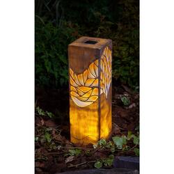 Colonne lumineuse solaire décorative Woodland en bois LED