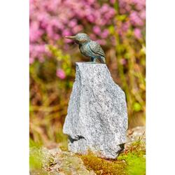 Elemento decorativo Kingfisher su granito (ali chiuse)