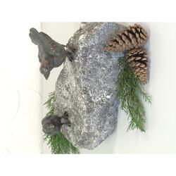 Dekoelement Bronze Vogelpaar auf Granit