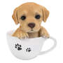 Figura decorativa Labrador cucciolo in tazza