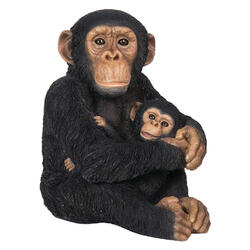 Figura Deco Madre e cucciolo di scimpanzé