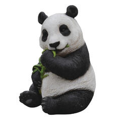 Dekofigur Panda mit Bambus sitzend