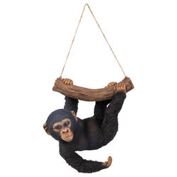 Dekofigur Schimpanse hängend