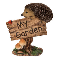 Riccio con segno "Il mio giardino" H14cm