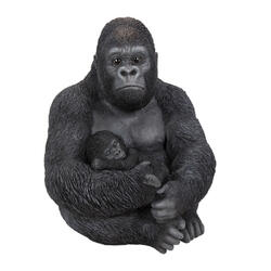 Dekofigur Gorilla sitzend mit Baby