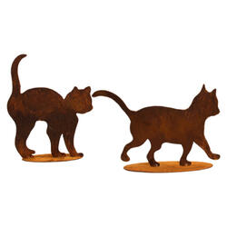 Elément décoratif Chats Mini sur plaque, 2 différents types de chats