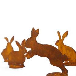 Elément décoratif 4 mini-lapins différents sur plaque