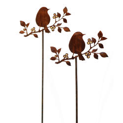 Elément décoratif Branche de baies dorées avec oiseau sur tige
