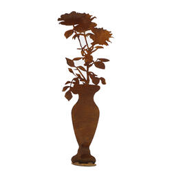 Elément décoratif Vase de roses sur plaque