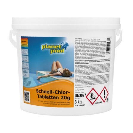 Schnell-Chlor-Tabletten 20 g 3 kg Planet Pool