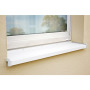 Tablette de fenêtre dimensions spéciales alu blanc 2030x360x1.5 mm, parties latérales incluses